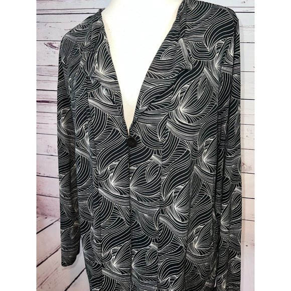 J Jill Wearever Collection Cardigan Sweater XL extra large Stretch Geometric J. - Picture 2 of 10